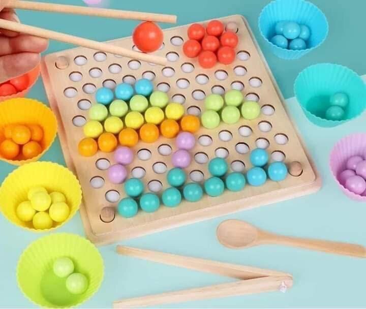 Jeu Montessori Billes Colorées