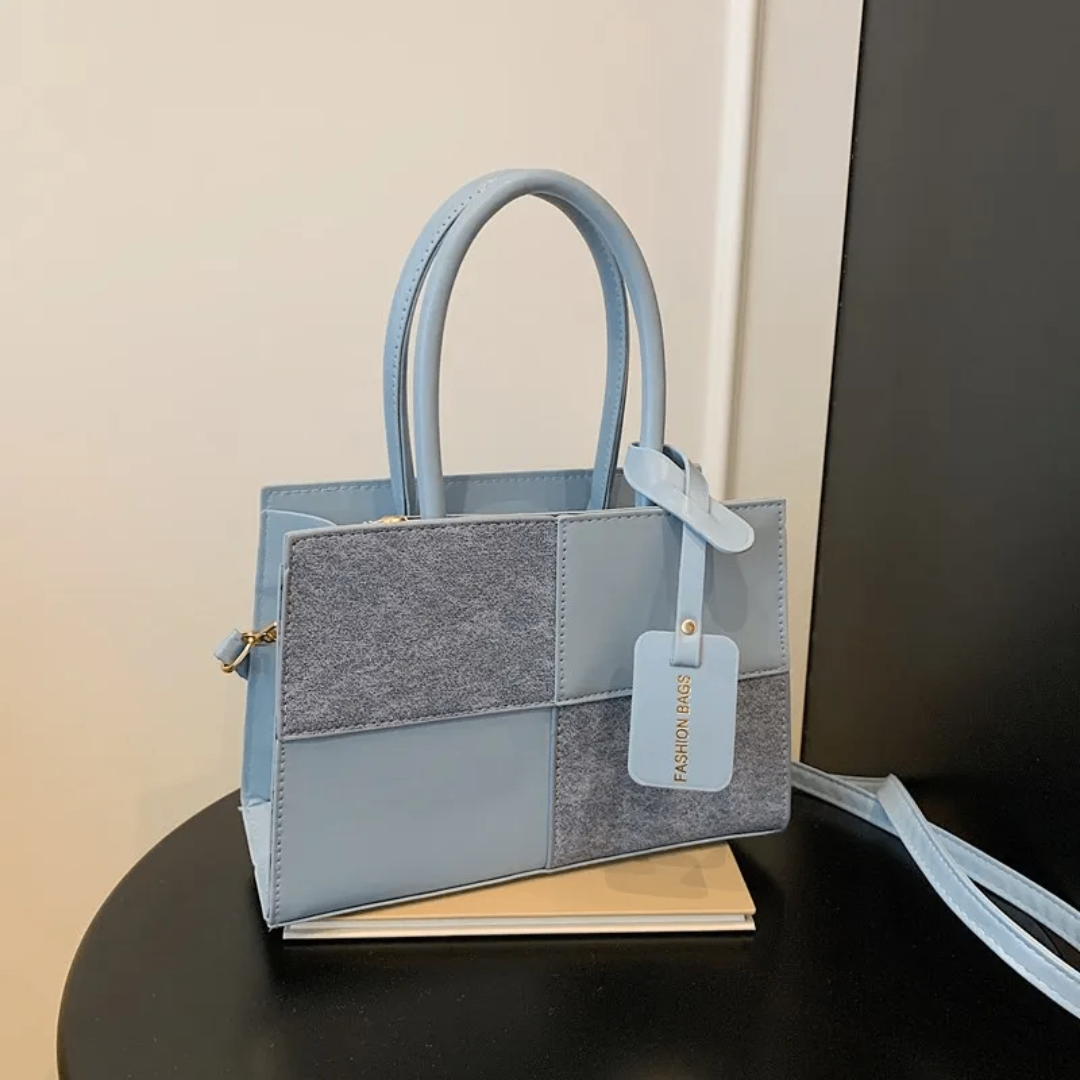 Sac en cuir à carreaux