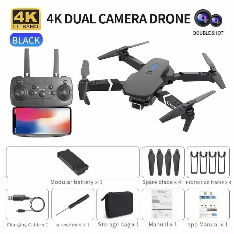 Drone professionnel grand Angle RC 4K HD, Mode caméra, hélic