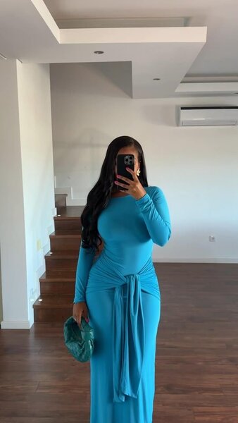 Robe élancée turquoise