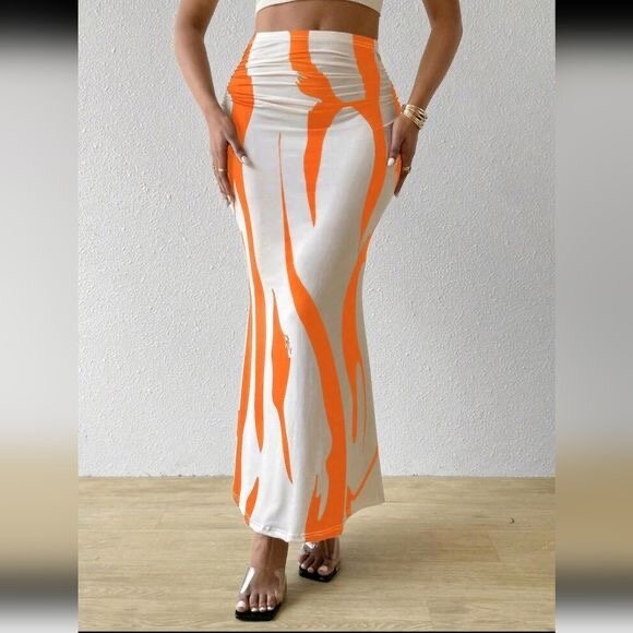 Jupe longue fluide imprimée