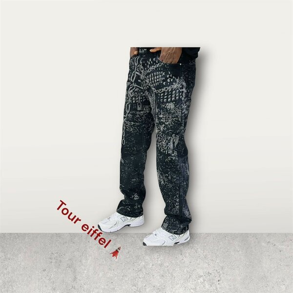 Jean imprimé Tour Eiffel