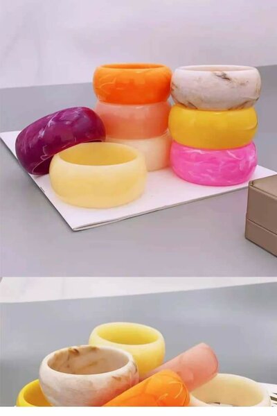 Colorful Resin Bangles Set