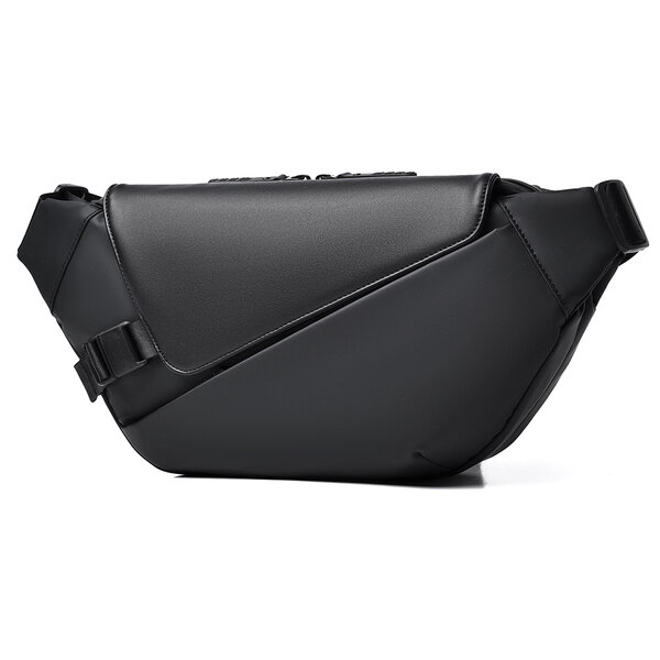 Sac banane en cuir noir et vert