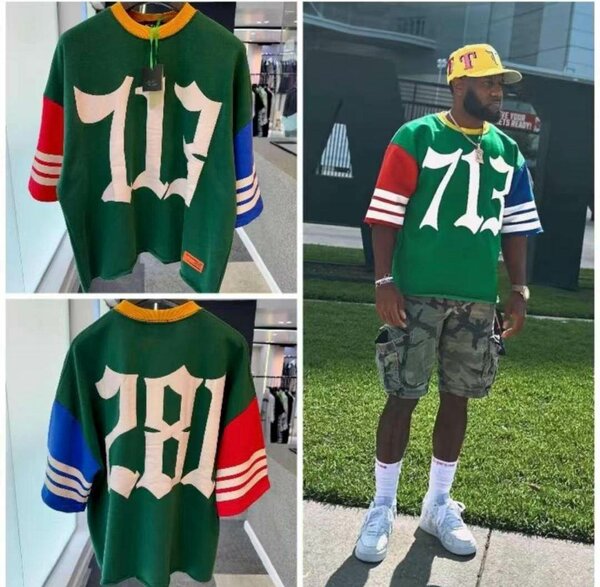 T-shirt oversize avec chiffres en couleur