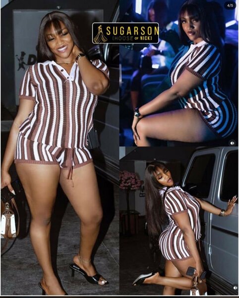 Ensemble rayé décontracté été