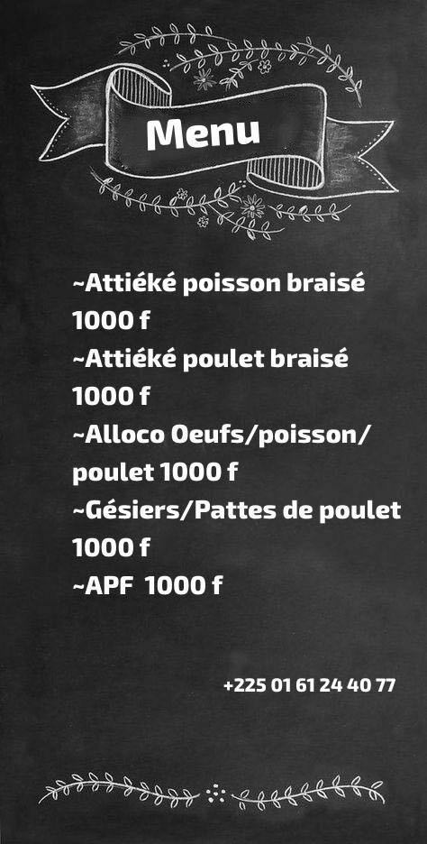 Assiette d'Attiéké Poulet Braisé