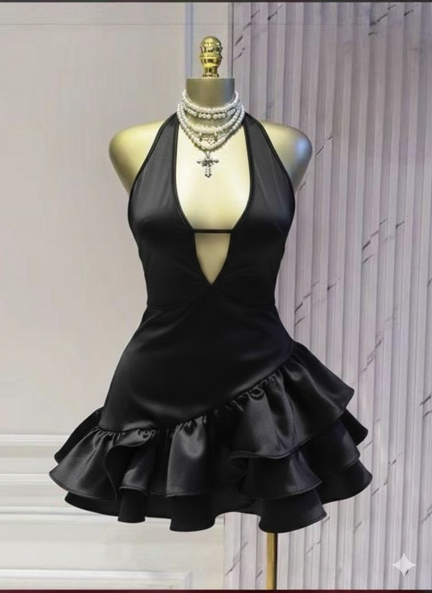 Robe courte sexy rouge ou noire