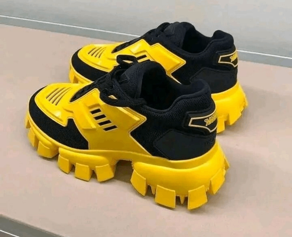 Chaussures de sport jaune noir homme