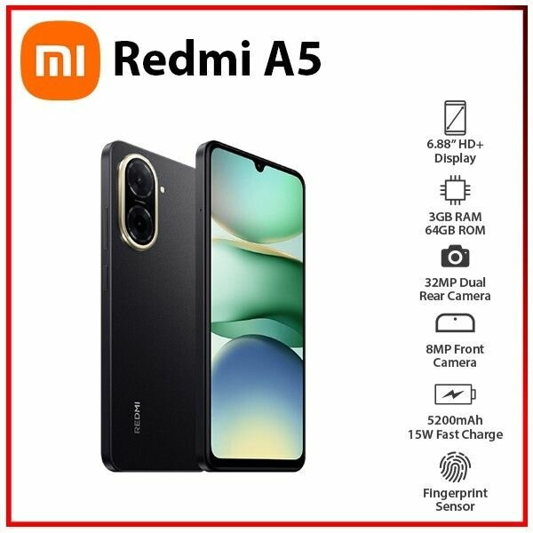 Redmi A5: Smartphone 6,88'' HD+ - 3Go/64Go - 5200mAh