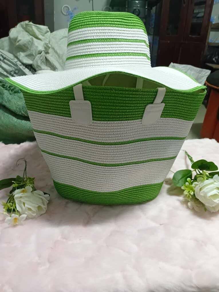 Sac de Plage en Paille Coloré