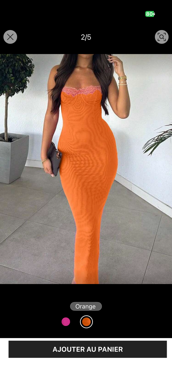 Robe Longue Orange Sexy