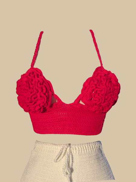 Crochet rose top and skirt