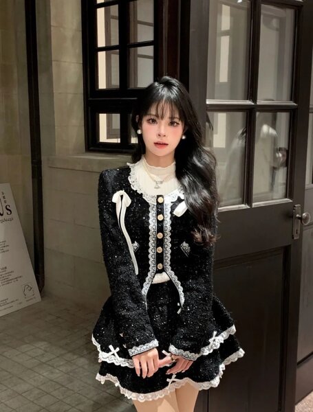 Черное платье двойка