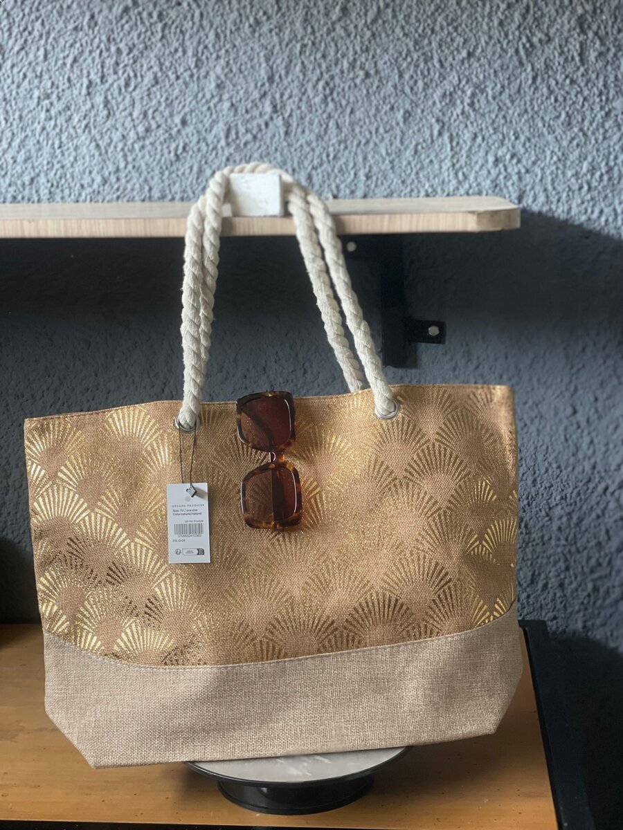 Sac cabas plage en jute
