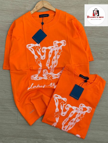 T-shirt orange graphique