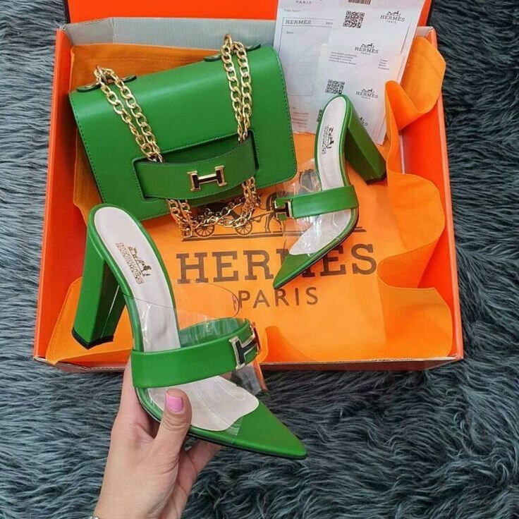 Hermès high-heeled sandals with bag
