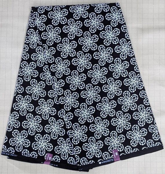 Original Cotton Wax Chitenge Fabric with 6 Yard Print 