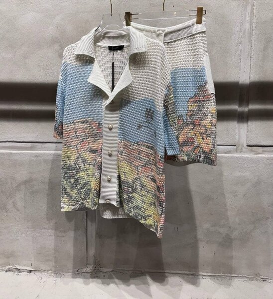 Ensemble tricot imprimé artistique