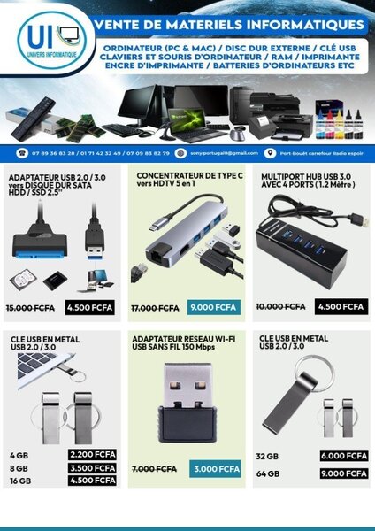 Clé USB en métal neuf 64 Go USB 2.0 / 3.0 en option.