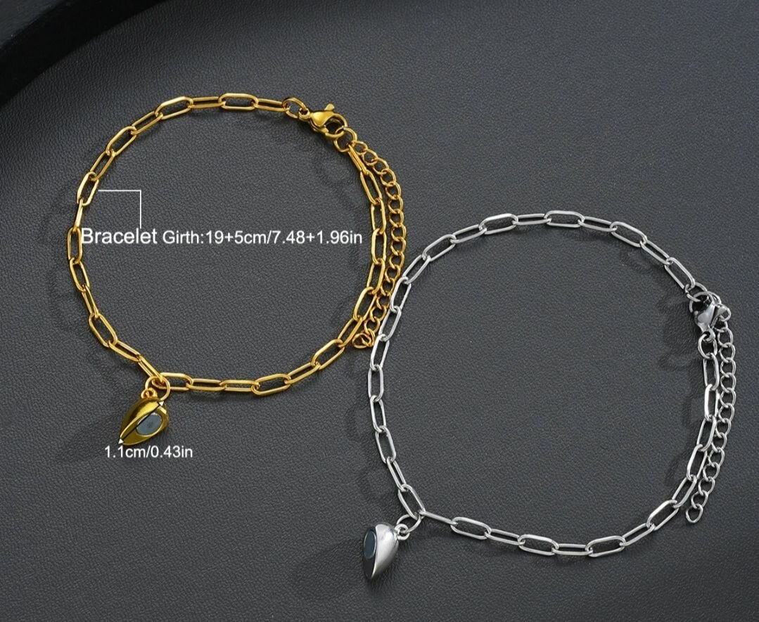 Bracelet Couple Saint Valentin en Acier