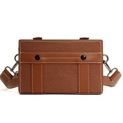 Sac bandoulière en cuir marron