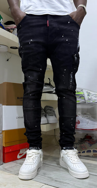 Pantalon cargo noir homme
