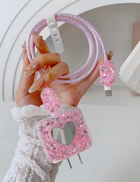 Chargeur Glam Rose Paillettes