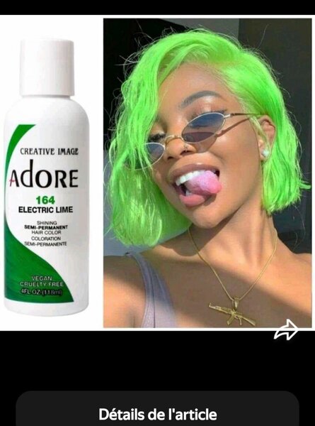 Teinture Cheveux Electric Lime