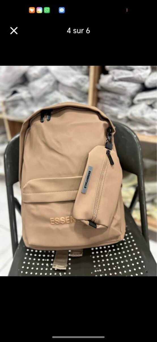 Sac à dos Essentials en beige