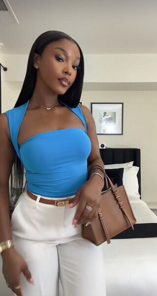 Haut Bleu Élégant Femme