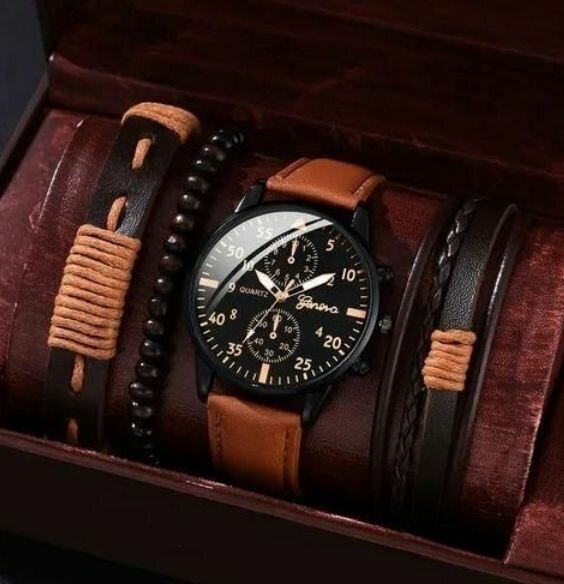 Montre Homme en Cuir Vintage