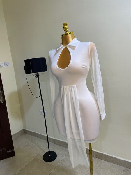 JYAOVO Women Sexy See-Through Sheer Mesh Long Sleeve Mock Ne