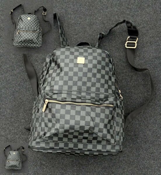 Sac à dos en damier élégant
