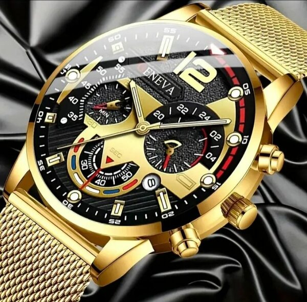 Montre en acier inoxydable doré