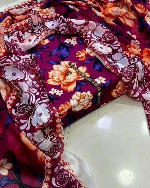 Printed lawn suit
