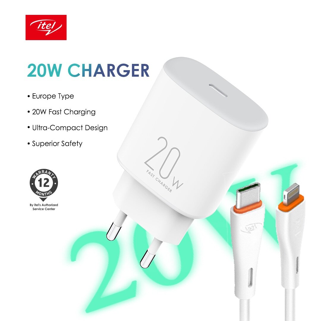 Original Itel Type C to Lightening Charger