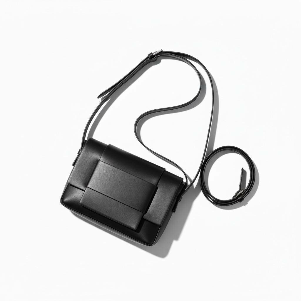 Sac bandoulière noir en cuir