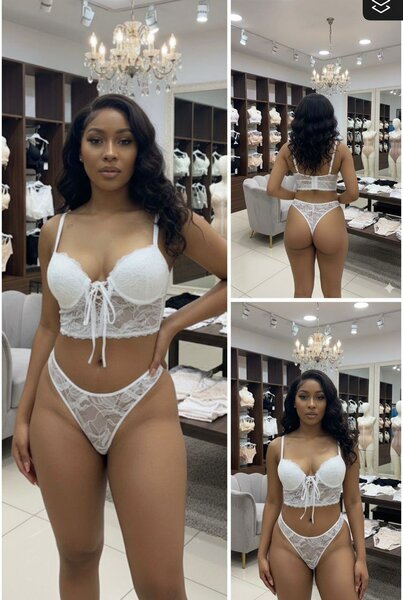 Ensemble lingerie blanc dentelle