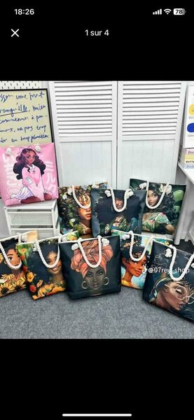 Sac cabas avec motifs artistiques