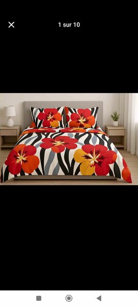 Parure de lit 3 places colorée