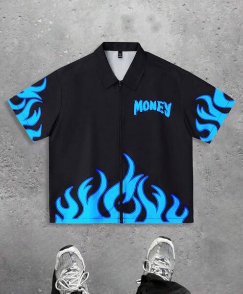 Chemise à motif flammes