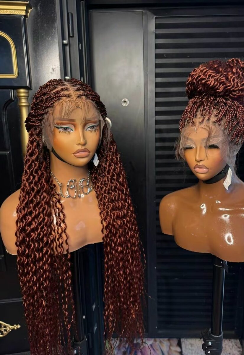 Perruque synthétique avec tresses