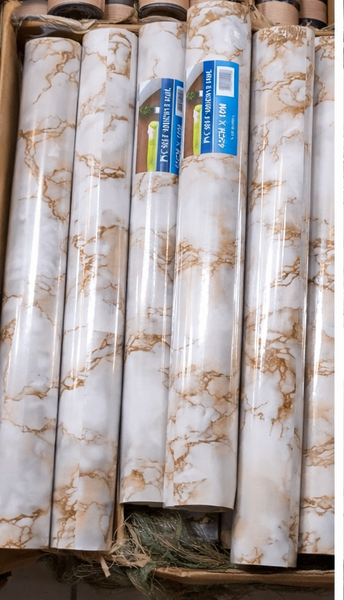 Papier peint effet marbre doré