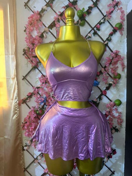 Ensemble métallique lilas femme