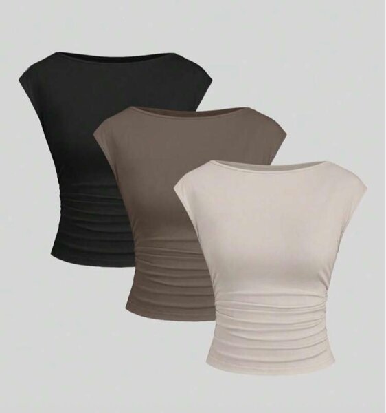 Women's Ruched Sleeveless Tops