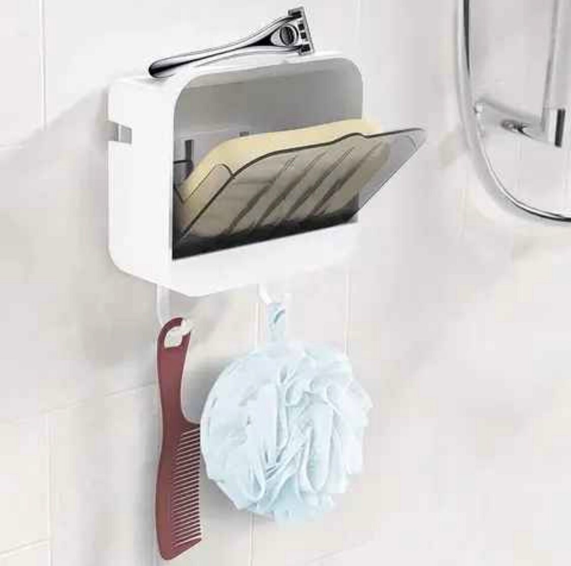 Porte-savon mural avec crochet