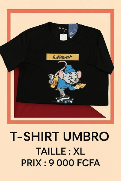 T-shirt cartoon noir XL