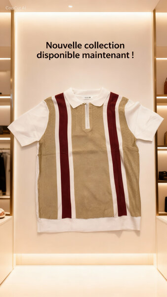 Polo rayé tendance homme