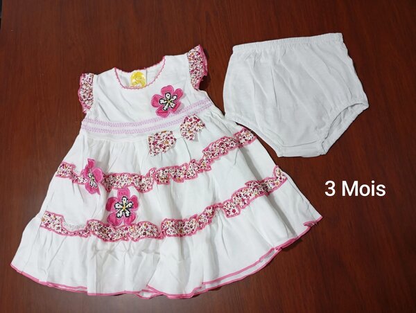 Robe Bébé Fleurs 0-3 Mois
